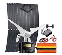 Solar Panel Kit - 100W Solar & Wind Charging System for 12V/24V Battery - Includes 6 Flexible Solar Panels and 400W Wind Turbine Generator