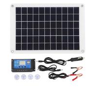 Solar Panel Kit 15W Portable Solar Battery Charger Maintainer 10A 12V 24V Solar Charge Controller High Conversion Rate Polycrystalline Silicon for Car Boat RV Trailer