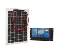 Solar Panel Kit 15W,Solar Power System for Off Grid Home, Solar Cable, 12V 24V 50A IP67 Waterproof High Efficiency Solar Panel and Solar Charger Controller for RV