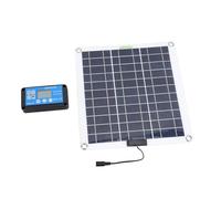 Solar Panel Kit, 200W Monocrystalline Silicon Solar Panel with OBD Charger Blue Controller 10 in 1 Extension Cable Battery Clip, Solar Charge Controller for Boat Motorcycle Home