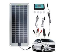 Solar Panel Kit - 30w 12v Solar Panel Battery Charger | Car Solar Battery Charger, Plug and Play Solar Panel Slow Charge Kit with Cigarette Lighter Plug and Clamp