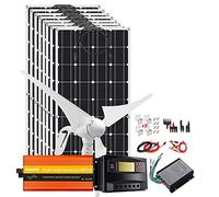 Solar Panel Kit - 500W Off Grid System with 400W Wind Generator for Motorhomes, Includes 12V Battery Charger and 1x 100W Solar Panel