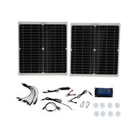 Solar Panel Kit, Monocrystalline, 2x25W 20V, 30A Controller, Solar Panels; Panel Kit Portable - High Efficiency Dual USB Ports, Ideal for Outdoor Use