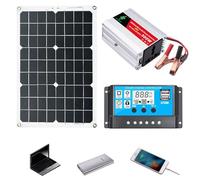 Solar Panel Kit - Powers Generator Setup, Portable Energy Station, Compact Backup Inverter | High Efficiency 300W Unit System, AC Output Adapter Design, Smart Charge Regulator for Emergenccy Camping