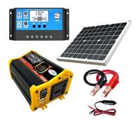 Solar Panel Kit with Battery and Inverter, Complete Off-Grid Power System, Expandable Pure Sine Wave, Plug and Play for Home RV Boat Farm Shed