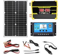 Solar Panel Kit with MPPT Charge Controller and Pure Sine Wave Inverter - Complete Off-Grid Power System for RV, Cabin, Boat, Emergency Backup
