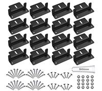 Solar Panel Mounting Bracket Aluminum Solar Panel Z Brackets Roof Solar Panel Bracket for RV, Boat, Wall, Caravans, Yacht and Other Off Gird Installation, Set of 16 Units, Black