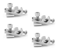 Solar Panel Mounting Bracket Clamps 4 Pcs Silver | Nickel-plated aluminium construction, 42 mm x 20 mm x 14 mm size, pre-assembled for fast setup, compatible with C-beam and