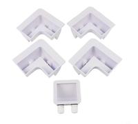 Solar Panel Mounting Bracket No Drill for Caravan Yacht Rooftop - Weatherproof ABS Plastic Corner Fixings with Cable Box Outdoor 5 Piece Set(White)
