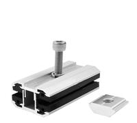 Solar Panel Mounting Clamp 1/4PCS Thin Film Solar Mid Clamp Aluminium Alloy Solar Module Middle Fixing Bracket for 6-10mm Panels with Screw and Nut Accessories(4pcs)