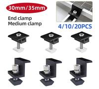 Solar Panel Mounting Fixing Clamp Adjustable Bracket End & Mid Clamp PV Panel Clip for Solar Panel PV System Install Accessories TypeA-20PCS-30MM