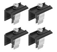 Solar Panel Mounting Rails, Pack of 4, Aluminium Alloy, Corrosion Resistant Design, Easy Installation for Mains and Off-Grid Systems, Suitable for 30-45 mm Modules, End Terminals 30 mm, Black
