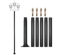 Solar Panel Pole Ground Stake Mount with Base Ø50mm 2.5-inch for Solar Panel, Lights, Outdoor Camera Birds Feed etc (238CM)