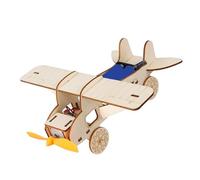 Solar Panel Powered Plane Building Set Creative Science Learning Tool for Kids Fun Physics Learning Activity and Craft Wooden Science Toy Aircraft