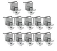 Solar Panel Roof Clamp Adjustable Aluminum Bracket Strong Weather Resistance For 30-50mm Modules On Various Roof Types Easy Install(A 12pcs)