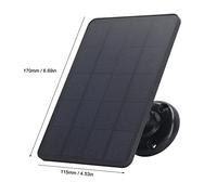 Solar Panel Security Camera Outdoor Charger 4W High Efficiency Micro USB Portable Power Bank for Surveillance Cameras Solar Lights Monocrystalline Silicon ABS Material (Black)