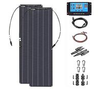 Solar Panel System Kit, Flexible Monocrystalline 400W Off-Grid 18V with 40A Charge Controller and USB for RV, Trailer, Boat, Cabin, Camper