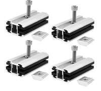 Solar Panel Thin Film Middle Clamp for 6-10mm Panels Aluminum Alloy Mounting Bracket with Corrosion Resistant Anodized Finish for Connecting and Fixing On Tracks