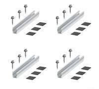Solar Panel Trapezoidal Rail Mounting System - For T20 Profiles, Aluminum Alloy PV Bracket Kit - For Balcony Power Plant on Metal Roofs, Silver(4set)