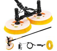 Solar Panel & Window Cleaning Kit Outdoor Water Fed Telescopic Rod 65cm Double Brush Head 29m Water Pipe Mains- 7.5m/24ft
