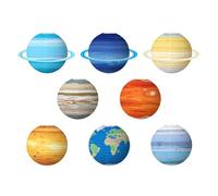 Solar Paper Lanterns 8-Piece | Outer Space Decorations 12 Inch - Colorful Space Theme Lantern for School Science Classroom Ceiling Room Birthday