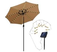 Solar Parasol Lights - Garden Umbrella String Lights | Solar Umbrella Lighting | Parasol String Light | Patio Sunshade Light | 8 Modes Waterproof Sun-Powered Powered Patio Shade Lighting