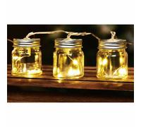 Solar-Party-Lichterkette With 8 LED Jars Warm White With Flashing Light Decor