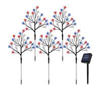 Solar Path Lights for Garden, Patriotic Dusk-to-Dawn with Stake - Red-White-Blue Solar Path Lights - for Yard Patio Driveway Backyard Landscapers Holiday Planners Homeowners