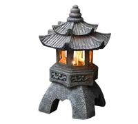 Solar Pathway Light - Waterproof Palace Lamp Outdoor Zen Lantern, LED Powered Yard Lighting | Energy Saving Garden Path Illumination with Elegant Design, Decorative Night for Patio Courtyard Porch