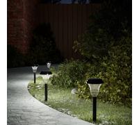 Solar Pathway Lights 12pcs White PS/PP/ABS 10.5x37cm Warm RGB IP44 Patterns Sets