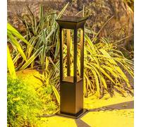 Solar Pathway Lights 23.62Inch Driveway Lighting Outside Housing Landscape Lighting Exterior Path Lights Solar Powered Bollard Lamp Waterproof LED Modern Walkways Sideway Lantern For Lawn Garden Yard