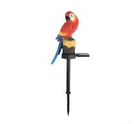 Solar Pathway Lights LED Solar Resin Parrot Floor Light Waterproof Parrot Decor Garden Solar Light Outdoor Stakes Decorative LED Decorations (Red)