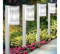 Solar Pathway Lights Outdoor, 6 Pack Upgraded Outdoor Solar Lights for Outside Super Bright Up to 12Hrs, IP65 Waterproof Solar Garden Lights for Yard Landscape Path Walkway Decoration(Cool White)
