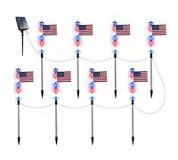 Solar Pathway Lights - Patriotic Flag Decor | Red White Blue Outdoor Lighting with 8 Modes, 26.77in Height Garden Yard Porch Balcony Terrace Decoration for Party Festival Celebration