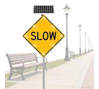 Solar Pedestrian Crossing Sign - Aluminum Traffic Blinking Warning Sign for Urban Communities, Parks, and Schools
