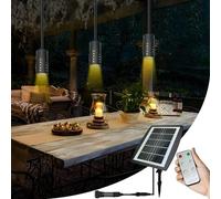 Solar Pendant Lights Garden Outdoor Indoor, Hanging Solar Powered Landscape Lamp for Outside Gazebo Pergola Patio Garden Dining Room with Remote Control Timer Waterproof Aluminum - Warm White 3 Pack