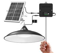 Solar Pendant Lights Indoor Outdoor 1200LM with Battery Indicator Waterproof Solar Powered Security Lamp for Shed, Gazebo, Chicken Coops