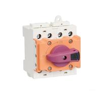 Solar Photovoltaic DC Disconnect Switch Rated 32A with Silver Contacts and Flame Retardant Materials for Industrial Use (orange)