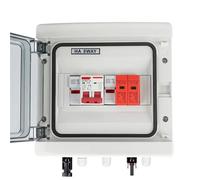 Solar Photovoltaic PV Combiner Box With Lightning Protection 1 Input 1 Out DC 500V 15A Fuse MCB SPD HT Waterproof Box IP65 8Ways(DC MCB 16A)