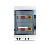 Solar photovoltaic PV Combiner Box With Lightning Protection 4 input 2 out DC 1000V Fuse MCB SPD Box IP65 24ways NWPNLXEA