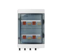 Solar photovoltaic PV Combiner Box With Lightning Protection 4 input 4 out DC 600V Fuse MCB SPD Box IP65 24ways NWPNLXEA(600V 25A MCB)