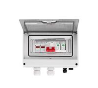 Solar photovoltaic PV DC Combiner Box Surge Lightning Protection 1 input 1 out DC 600V Fuse MCB SPD Waterproof Box IP65(20A DC MCB)