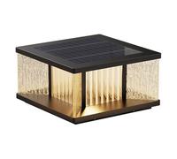 Solar Pillar Light Dusk to Dawn Outdoor Post Lamp Waterproof Modern for Courtyard Gate Terrace Porch Wet Location Rated Square