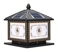Solar Pillar Light Dusk to Dawn Waterproof Exterior Lamp Post for Garden Driveway Terrace, Multiple Modes Wet Location