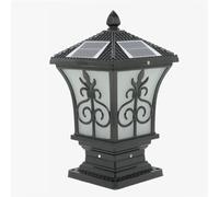 Solar Pillar Light for Courtyard Gate, Chinese Style Outdoor Deck Lamp, Waterproof Exterior Lamp Post Lantern for Villa Garden Lawn, Easy Install Solar Post Cap Light