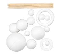 Solar Planet Model Set with Paintable Foam Pieces and Orbit Shapes for School Science Projects Classroom Art Activities Home Learning Solar Planet Model Foam Spheres Orbital Bands Paintable Classroom