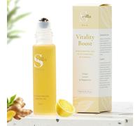 Solar Plexus Chakra Essential Oil Roll-On for Vitality & Focus - Ginger, Lemon & Peppermint Blend with Tiger's Eye Leak-Proof Rollerball, Energy Boost & Stress Relief for Adults Teens Work Study(15ml)