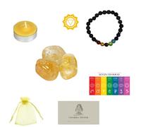 Solar Plexus Chakra Healing Balancing Gift Set Colour Therapy (Solar Plexus - Yellow Citrine)