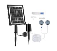 Solar Pond Aerator | Solar Oxygenator for Aquarium | 3 Modes, Silent Waterproof Aerator with Hose and Bubble Stone for Garden Ponds, Hydroponics and Outdoor