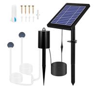 Solar Pond Aerator with 2 Air Bubble Stones, IP64 Waterproof Pond Aerator Air Pump Kit, Portable Multifunctional Solar Oxygen Pump, 3 Oxygen Modes, 35db Mute, for Garden Fish Tank Pool Fishing Pond